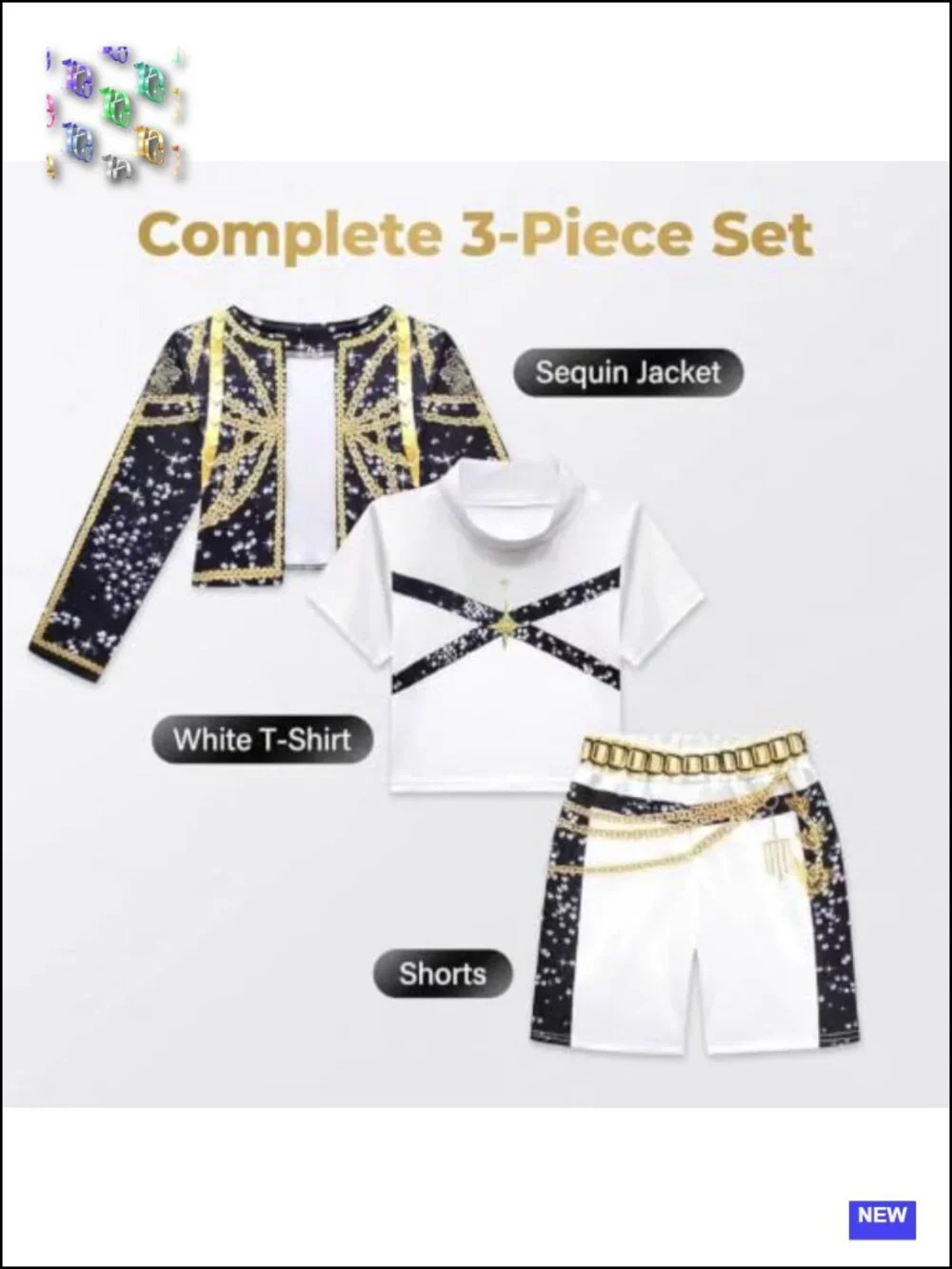 3 Piece Halloween Costume for Girls - Pop Idol Singer Cosplay Set, Includes
